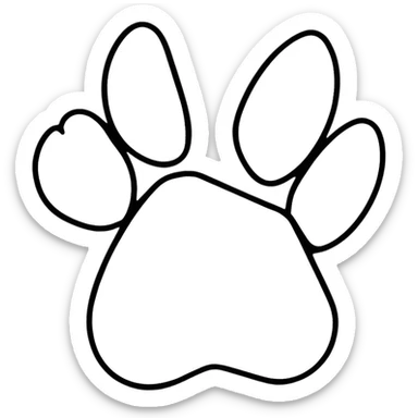 colored puppy paw print sticker