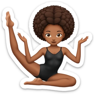 Black girl touching her toes sticker
