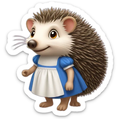 Hedgehog wearing dress of Alice from Alice in Wonderland sticker