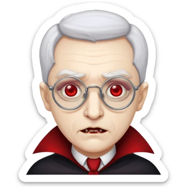 spectacled old vampire sticker