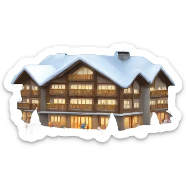 Ski resort at Christmas  sticker