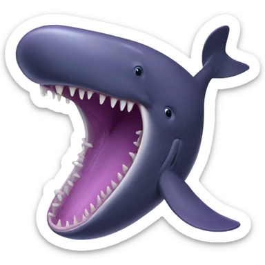 purple sperm whale with open mouth sticker