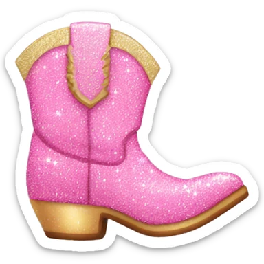 Pink glitter cowboy boot sticker