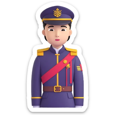 Military academy student with fantasy asian inspired uniform sticker