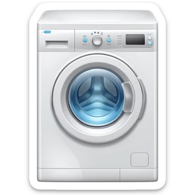create an icon for white washing machine with big water drop in front sticker