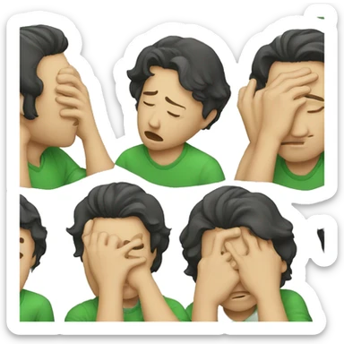 man face-palm wearing green shirt sticker