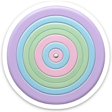A bullseye target with pastel spring colors: pink, light blue, lavender, and light green rings sticker