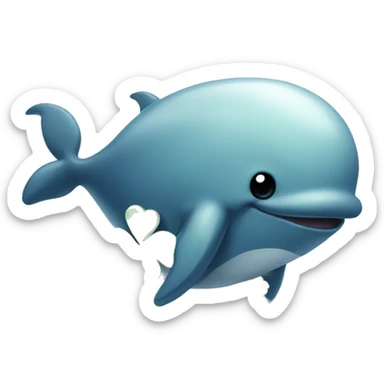 Four-leaf clover-breathing whale sticker