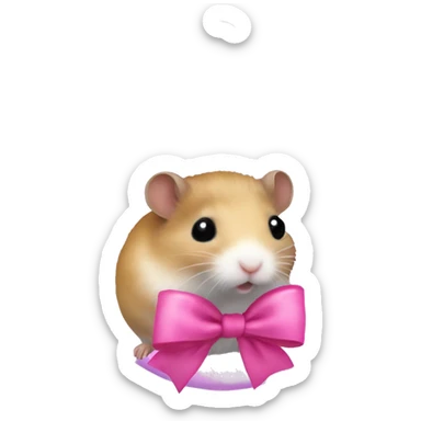 Girl Hamster ball with cute pink bow  sticker