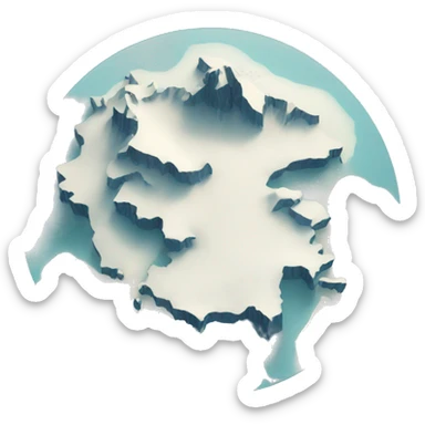 antarctica map sticker