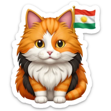 cat with Kurdistan flag sticker