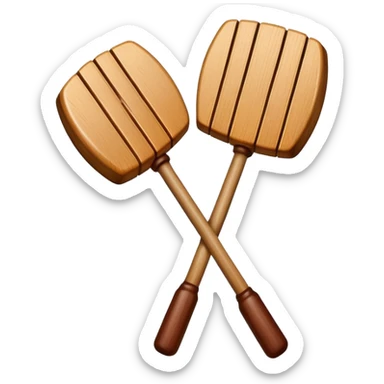two marimba mallets crossed in an x shape sticker