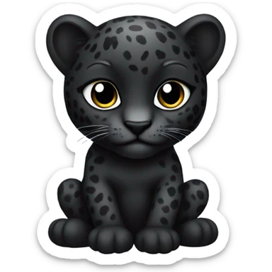 Black leopard baby with black wings sticker