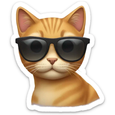 Cat with sunglasses sticker