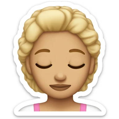 Girl with blonde hair and tan skin sleeping  sticker