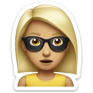 blond girl with sun glasses angry sticker