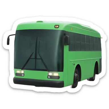 A green public bus that displays the letter F sticker