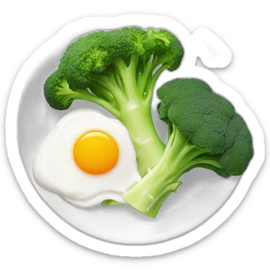 plate of egg whites and cooked broccoli sticker