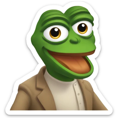 pepe happy on sunrise sticker