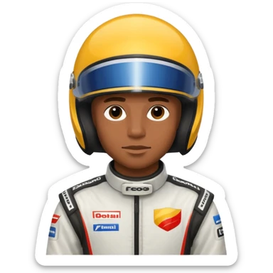 Formula racer black man sticker