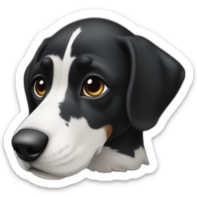 Chien noir et blanc touffu sticker