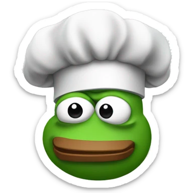 Create a pepe with a chef hat sticker