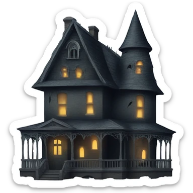 Creepy haunted house sticker