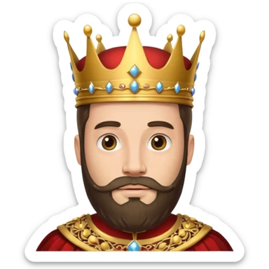 King with crown and beared sticker
