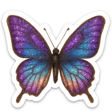 glittery butterfly sticker