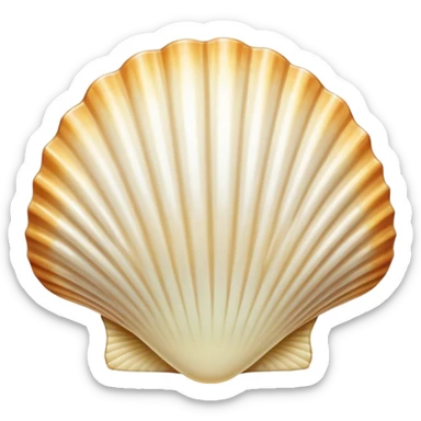 Cream Scallop shell  sticker