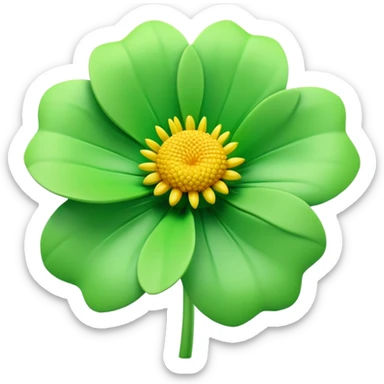 generate realistic detailed flower in 3d style green color sticker