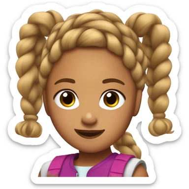 black jojo siwa with brown braided ponytail  sticker