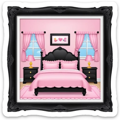 pink girly framed photo  picture sticker