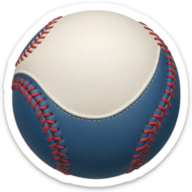 white baseball thai is curving, visible wind marks around it sticker