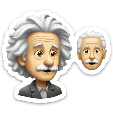 an old guy with poorly attended hair, i mean einstein, in the background is a blackboard sticker