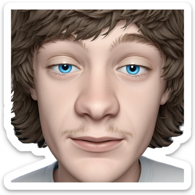 smiling boy with blue eyes sticker