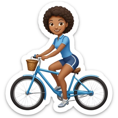 a black woman on a bike sticker