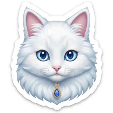 A cat that has a sapphire on it cute sticker