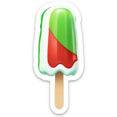 green and white swirly ice lolly with red running through the middle sticker