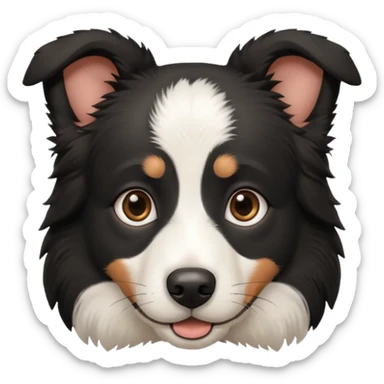 border collie black fur with brown on the eyebrows and neck sticker