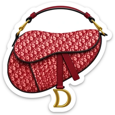 red dior printed saddle bag sticker