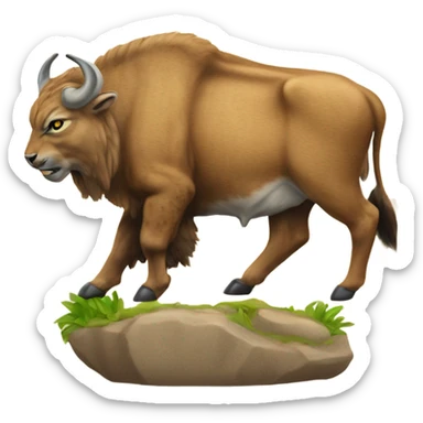 A bobcat peeing on a bison sticker