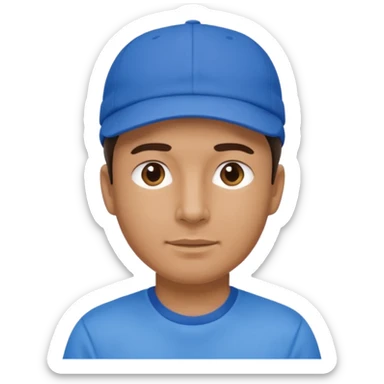 blue tennis hat and blue tshirt man sticker