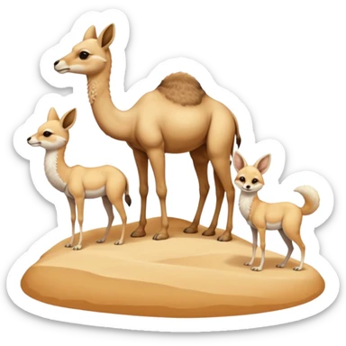 animals living in desert, sticker