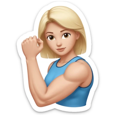 Female arm with muscle and manicured hands  sticker
