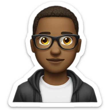 handsome boy with thug life glasses sticker