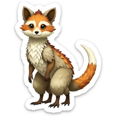 warm-colored Vernid-Trico-Fionbri-creature (full body) sticker