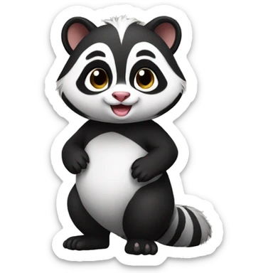 Cute skunk-panda-raccoon-ferret-cat-hybrid full body sticker