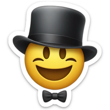 smiley emoji wearing a  bowler hat sticker