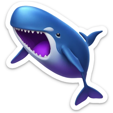 Blue whale purple, open mouth sticker
